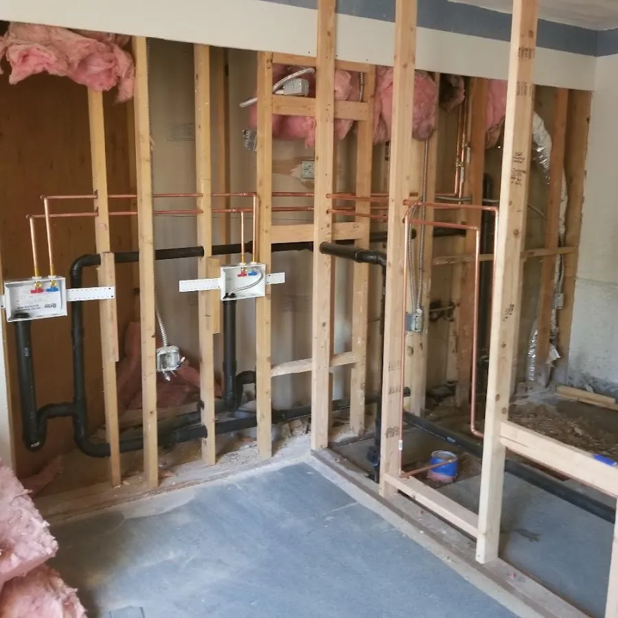 Copper pipe rough-in and plumbing installation in Joplin